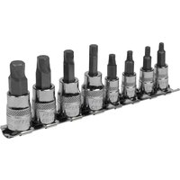 Sealey 8 Piece 1/4 and 3/8 Drive Lock On Hexagon Socket Bit Set Imperial Combination