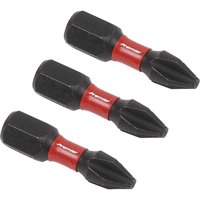 Sealey Impact Power Tool Phillips Screwdriver Bits PH2 25mm Pack of 3 Sealey Impact Power Tool Phillips Screwdriver Bits PH2 25mm Pack of 3