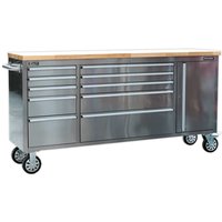 Sealey 10 Drawer Mobile Stainless Steel Tool Cabinet and End Cupboard Stainless Steel Sealey 10 Drawer Mobile Stainless Steel Tool Cabinet and End Cupboard Stainless Steel