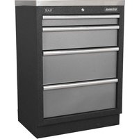 Sealey Superline Pro Modular Cabinet 4 Drawer MSS System Black / Grey Sealey Superline Pro Modular Cabinet 4 Drawer MSS System Black / Grey