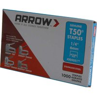 T50 Stainless Steel Staples 6mm Pack 1000