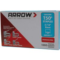 T50 Stainless Steel Staples 8mm Pack 1000