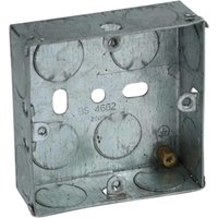 Electrical Single Socket Metal Back Box 25mm Pack 10