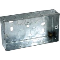 Electrical Double Socket Metal Socket Back Box 25mm Pack 10