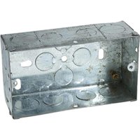 Electrical Double Socket Metal Socket Back Box 35mm Pack 5