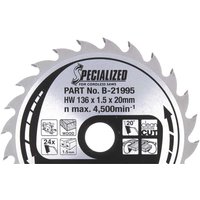 SPECIALIZED Cordless Circular Saw Blade Wood Cutting 136mm 24T 20mm