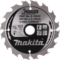 SPECIALIZED Cordless Circular Saw Blade Wood Cutting 136mm 16T 20mm