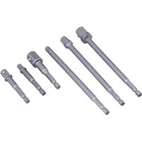 6 Piece 1 4" Hex Shank Square Drive Socket Adaptor Set