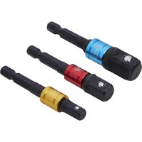 BlueSpot 3 Piece Coded 1 4" Hex Impact Socket Adaptor Set