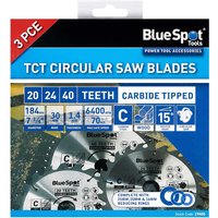 Bluespot 3 Piece Circular Saw Blade Set 184mm
