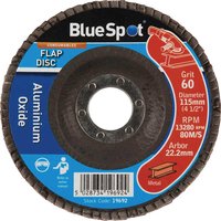 115mm (4.5') 60 Grit Aluminium Oxide Flap Disc - Blue Spot Tools