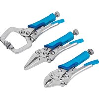 BlueSpot 3 Piece Mini Locking Plier C Clamp Set