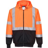 Portwest Hi Vis Contrast Zipped Hoodie 5XL OrangeBlk POW35859