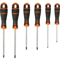 Bahco Phillips, Pozidriv, Slotted Standard Screwdriver Set, 6-Piece