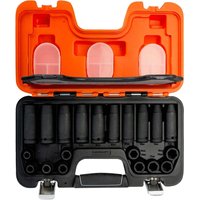20 Piece 1 2" Drive Deep Standard Hex Impact Socket Set Metric