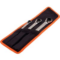S4RM 3T 3 Piece Reversible Ratchet Ring Spanner Set