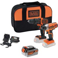 BCK25S2S 18v Cordless Combi Drill Impact Driver Kit 1 x 4ah Li ion Battery Charger Bag