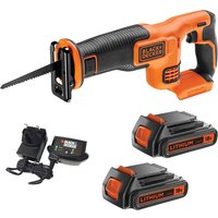 Black and Decker BDCR18 18v Cordless Reciprocating Saw 2 x 2ah Li-ion Battery Charger No Case