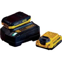 Stanley Fatmax V20 SFMCB12D2 18v Cordless Batteries and Charger Starter Kit 2ah