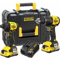 Stanley FatMax V20 2 Piece 18v Cordless Power Tool Kit 2 x 2ah Li-ion Charger Case