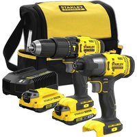 Stanley Fatmax V20 SFMCK465D2S 18v Cordless Combi Drill and Impact Driver Power Tool Kit 2 x 2ah Li-ion Battery Charger Bag Stanley Fatmax V20 SFMCK465D2S 18v Cordless Combi Drill and Impact Driver Power Tool Kit 2 x 2ah Li-ion Battery Charger Bag