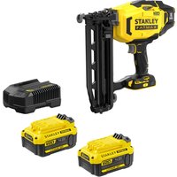 Stanley Fatmax V20 SFMCN616 18v Cordless 16G Second Fix Nail Gun 2 x 4ah Li-ion Battery Charger No Case Stanley Fatmax V20 SFMCN616 18v Cordless 16G Second Fix Nail Gun 2 x 4ah Li-ion Battery Charger No Case