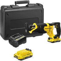 Stanley Fatmax V20 SFMCS300 18v Cordless Reciprocating Saw 2 x 2ah Li-ion Battery Charger Case Stanley Fatmax V20 SFMCS300 18v Cordless Reciprocating Saw 2 x 2ah Li-ion Battery Charger Case