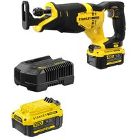 Stanley Fatmax V20 SFMCS300 18v Cordless Reciprocating Saw 2 x 4ah Li-ion Battery Charger No Case Stanley Fatmax V20 SFMCS300 18v Cordless Reciprocating Saw 2 x 4ah Li-ion Battery Charger No Case