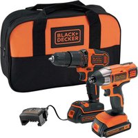 Black & Decker BCK25S2S-GB drill 1400 RPM Black. Orange