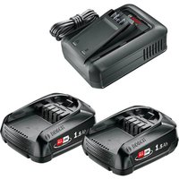 Bosch Genuine GREEN P4A 18v Cordless Li-ion Twin Battery 1.5ah and Fast Charger 1.5ah