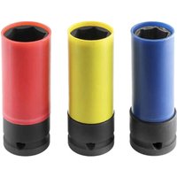 3 Piece 1 2" Drive Deep Hex Impact Socket Set Metric