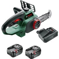 Bosch UNIVERSALCHAIN P4A 18v Cordless Chainsaw 200mm 2 x 4ah Li-ion Battery Charger