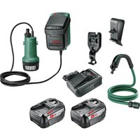 Bosch GARDENPUMP 18-2000 P4A 18v Cordless Submersible Water Pump 2 x 6ah Li-ion Battery Charger