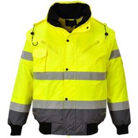 Portwest Hi Vis 3-in-1 Contrast Bomber Jacket 2XL YellowGry POW25587