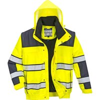 Portwest Hi Vis 3-in-1 Contrast Winter Bomber Jacket S Yellow/Navy