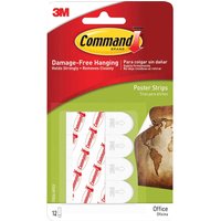 Command Adhesive Poster Strips White Pack of 12
