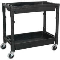 Sealey 2 Shelf Heavy Duty Composite Trolley Black Sealey 2 Shelf Heavy Duty Composite Trolley Black