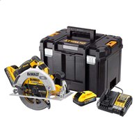 DeWalt DCS573 18v XR Cordless Brushless FLEXVOLT High Power Circular Saw 190mm 2 x 5ah Li-ion Powerstack Battery Charger Case DeWalt DCS573 18v XR Cordless Brushless FLEXVOLT High Power Circular Saw 190mm 2 x 5ah Li-ion Powerstack Battery Charger Case