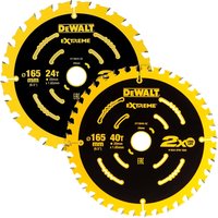 DeWalt 2 Piece 165mm Extreme Cordless Circular Saw Blade Kit