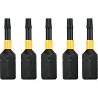 DeWalt Torx Extreme Impact Torsion Screwdriver Bit T10 25mm Pack of 5 DeWalt Torx Extreme Impact Torsion Screwdriver Bit T10 25mm Pack of 5