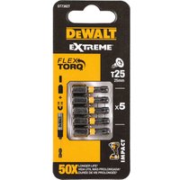 DeWalt Torx Extreme Impact Torsion Screwdriver Bit T25 25mm Pack of 5 DeWalt Torx Extreme Impact Torsion Screwdriver Bit T25 25mm Pack of 5