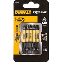 DeWalt Torx Extreme Impact Torsion Screwdriver Bit T30 50mm Pack of 5 DeWalt Torx Extreme Impact Torsion Screwdriver Bit T30 50mm Pack of 5