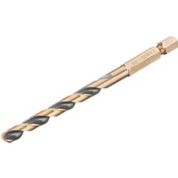 DeWalt Black and Gold Hex Impact HSS Drill Bit 6mm Pack of 1 DeWalt Black and Gold Hex Impact HSS Drill Bit 6mm Pack of 1