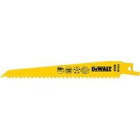 DeWALT Reciprocating Saw Blade 5-Piece 152 mm Bi-Metal 45 mm, 6 Teeth Per Inch