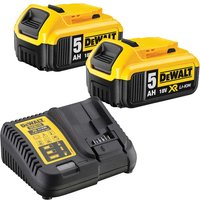 DeWalt 18v XR Cordless Twin Li-ion Battery and Charger Pack 5ah 5ah DeWalt 18v XR Cordless Twin Li-ion Battery and Charger Pack 5ah 5ah