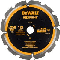DeWalt PCD Fibre Cement Saw Blade 250mm 12T 30mm DeWalt PCD Fibre Cement Saw Blade 250mm 12T 30mm