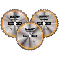 DeWalt 3 Piece 305mm Construction Circular Saw Blade Set 305mm Assorted Teeth 30mm DeWalt 3 Piece 305mm Construction Circular Saw Blade Set 305mm Assorted Teeth 30mm