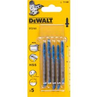 DeWalt T118B HSS Metal Cutting Jigsaw Blades Pack of 5 DeWalt T118B HSS Metal Cutting Jigsaw Blades Pack of 5