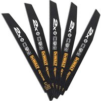 DeWalt Extreme 2X Life General Purpose Reciprocating Sabre Saw Blades 228mm Pack of 5 DeWalt Extreme 2X Life General Purpose Reciprocating Sabre Saw Blades 228mm Pack of 5