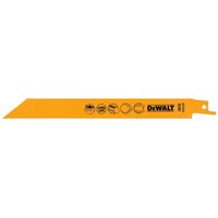 DeWalt Bi Metal Reciprocating Sabre Saw Blades for Metal 203mm Pack of 5 DeWalt Bi Metal Reciprocating Sabre Saw Blades for Metal 203mm Pack of 5
